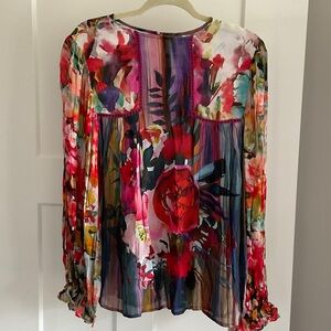 Anthropologie Colorful Floral Blouse